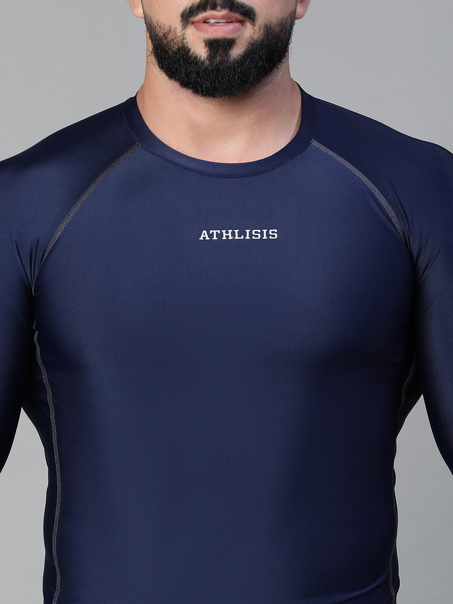 Basic Full Compression T-shirt Blue Athlisis Sports