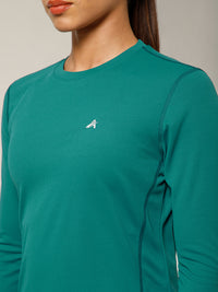 Curved Hem Full Sleeve T-Shirt Teal
