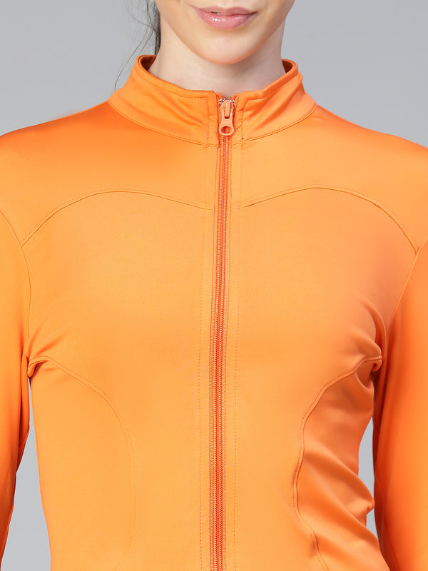 Sculpt Crop Jacket Orange