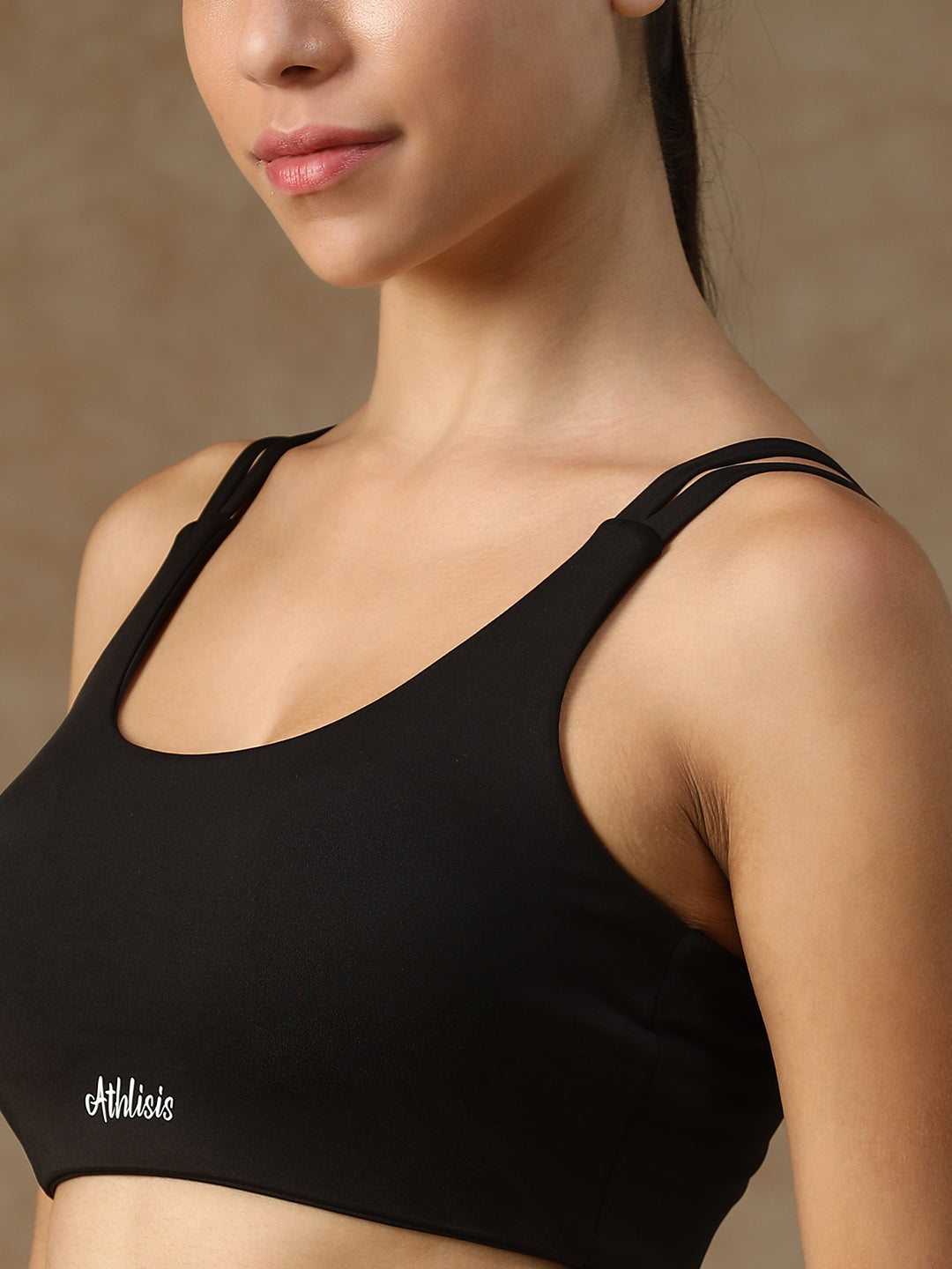 Twin Strap Sports Bra Black