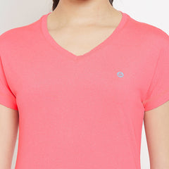 Radiant V-Neck T-Shirt Pink