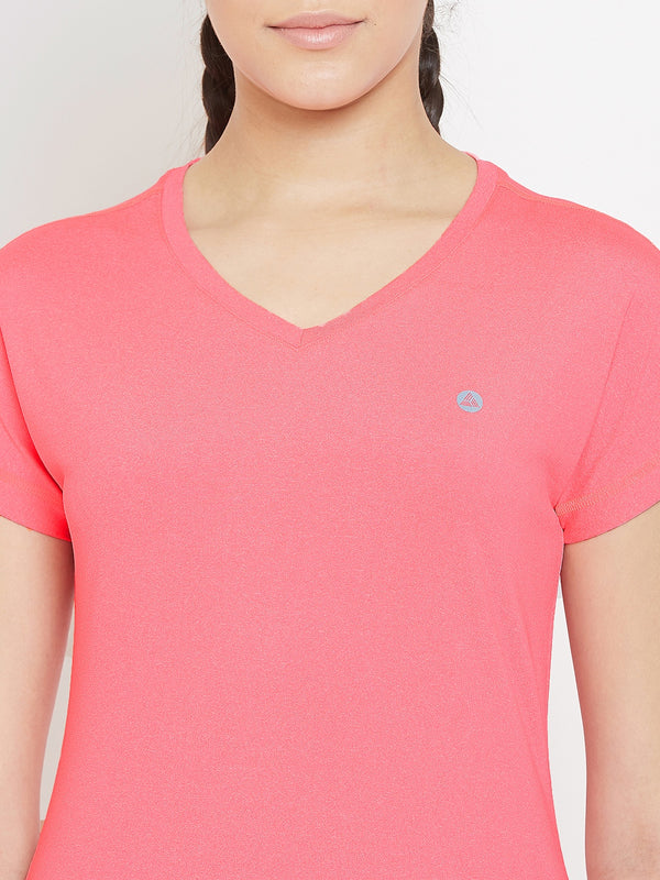 Radiant V-Neck T-Shirt Pink