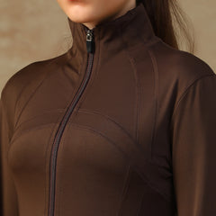 Ergonomic Seam Zip Jacket Brown