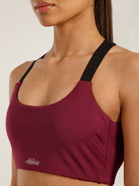 Define Crossback Bra Maroon