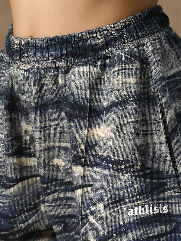Printed Baggy Ocean Wave Sweatpants