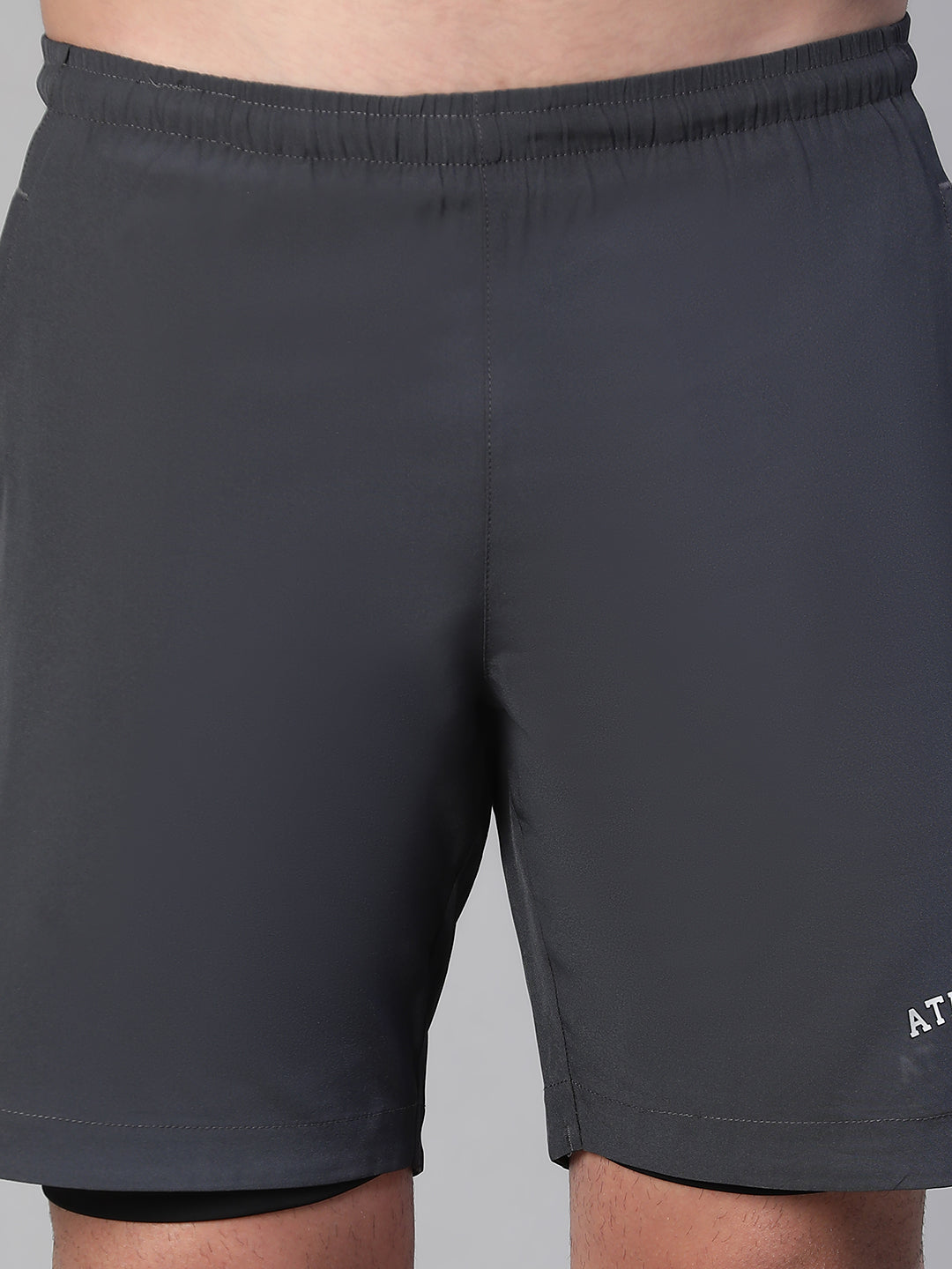 2 in 1 Lining Shorts Dark Gray Athlisis Sports