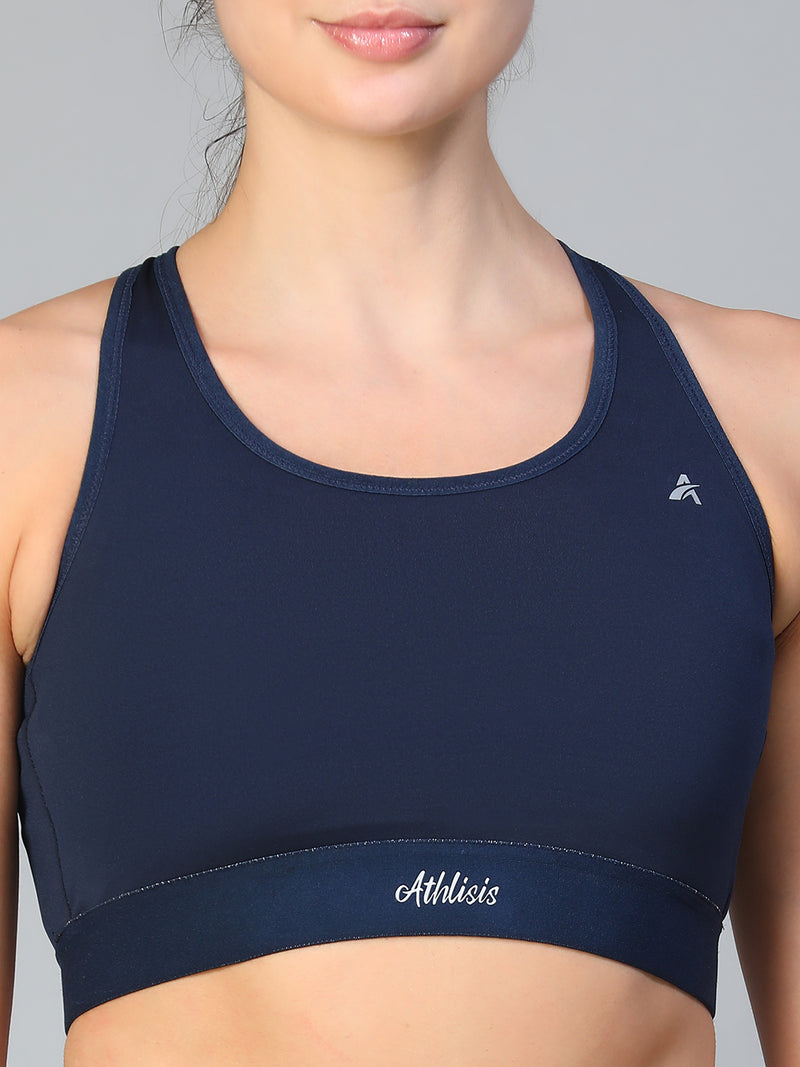 Ruched Sports Bra Navy