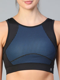 Black Blue Dots Sports Bra
