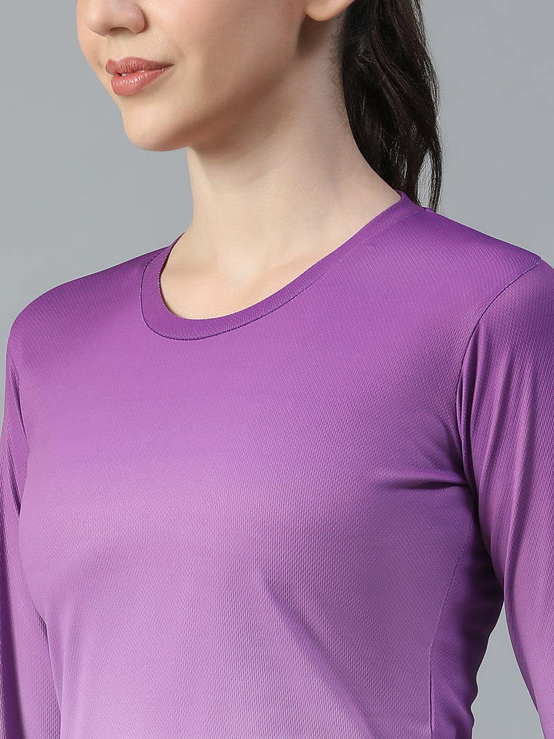Dual Tone Full Sleeve T-Shirt Purple
