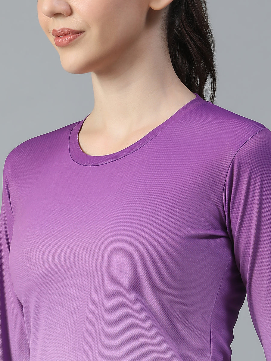 Dual Tone Full Sleeve T-Shirt Purple