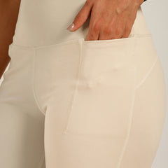 Defined Seam Flare Pant Cream