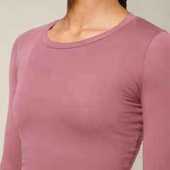 Essential Full Sleeve Crop top Mauve