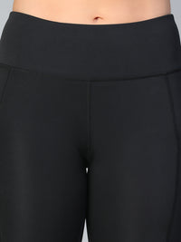 Mesh Panel Pocket Leggings Black