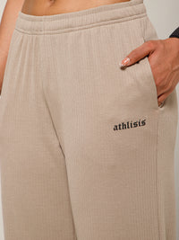 Ribbed Baggy Pants Beige