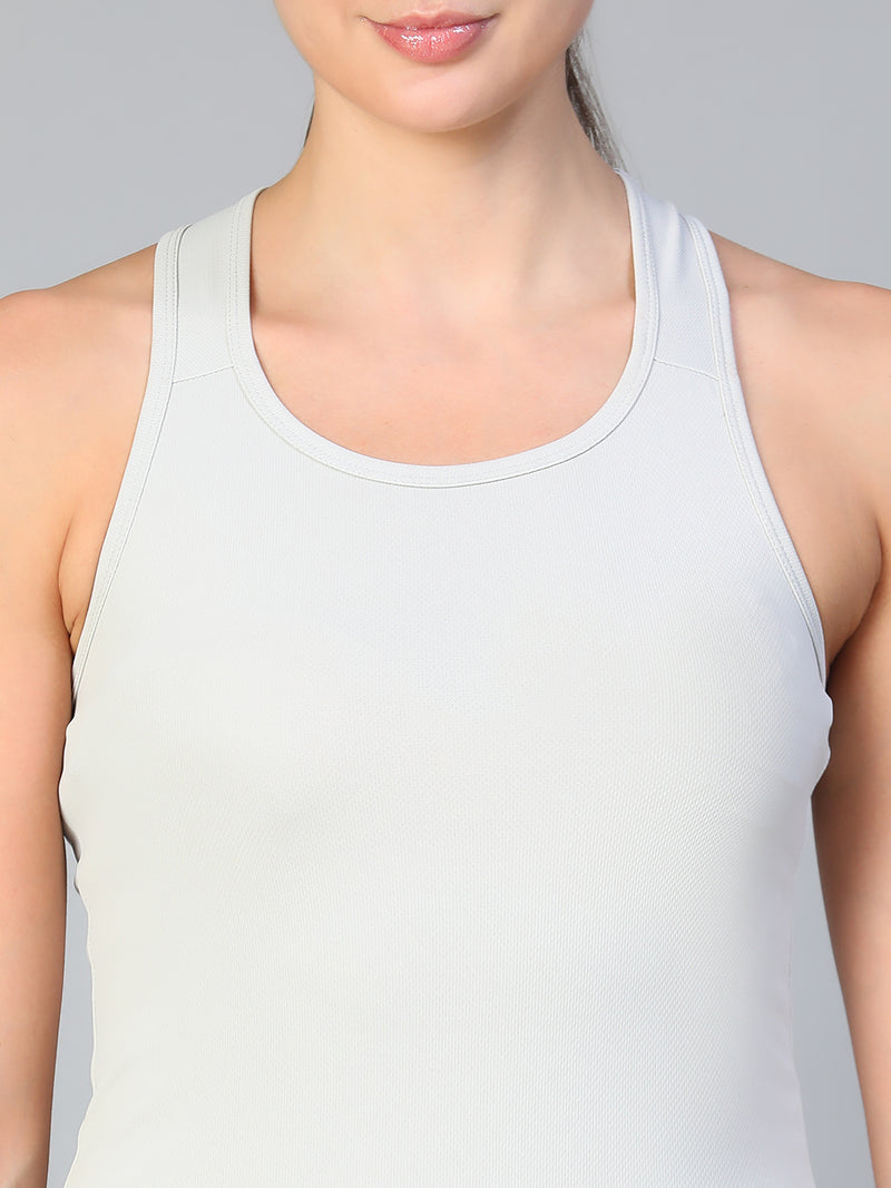 Y-Back Tank Top Light Gray