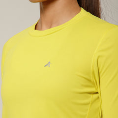 Curved Hem Full Sleeve T-Shirt Lemon