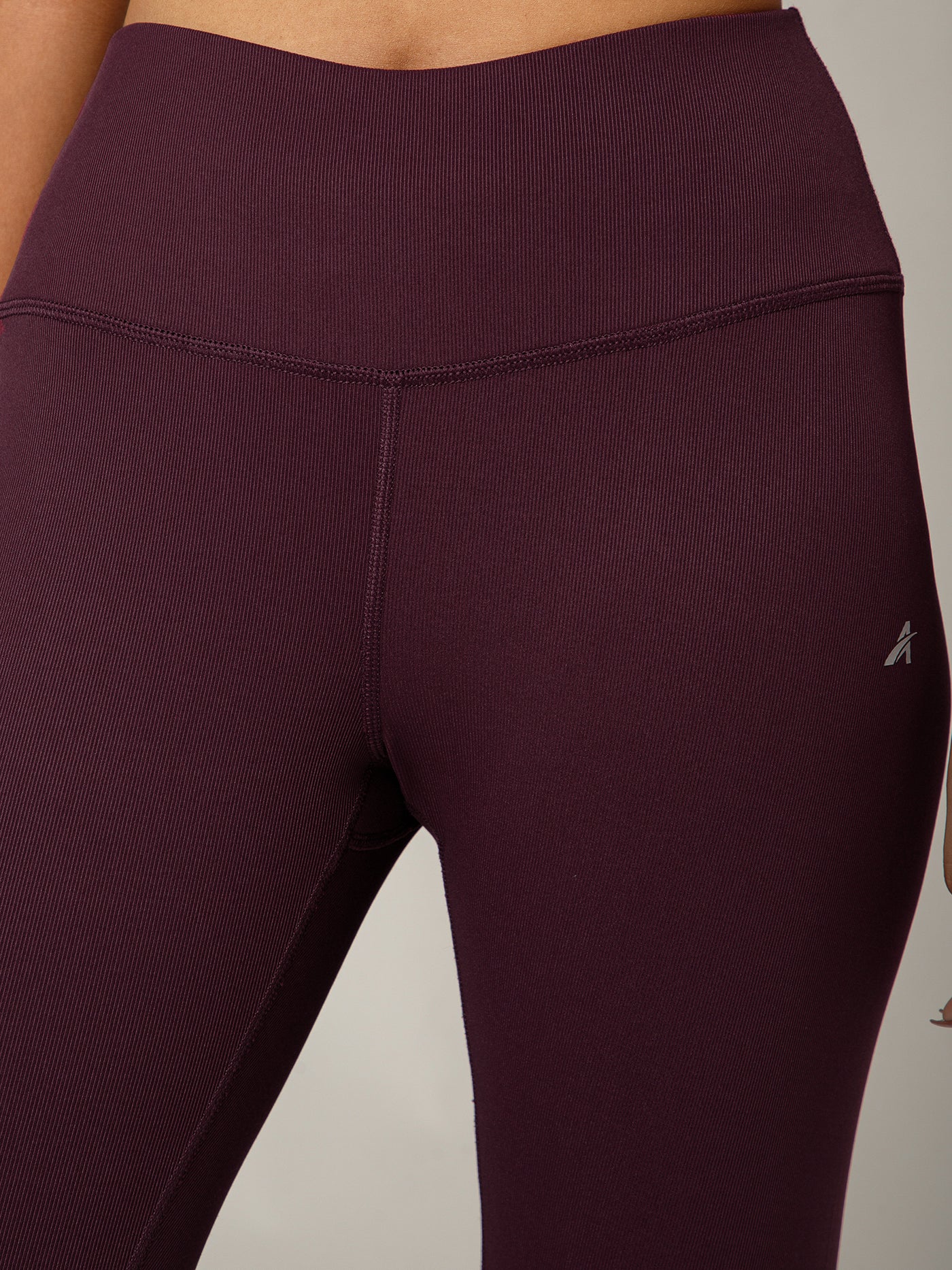 Ribbed High Waist Leggings Maroon