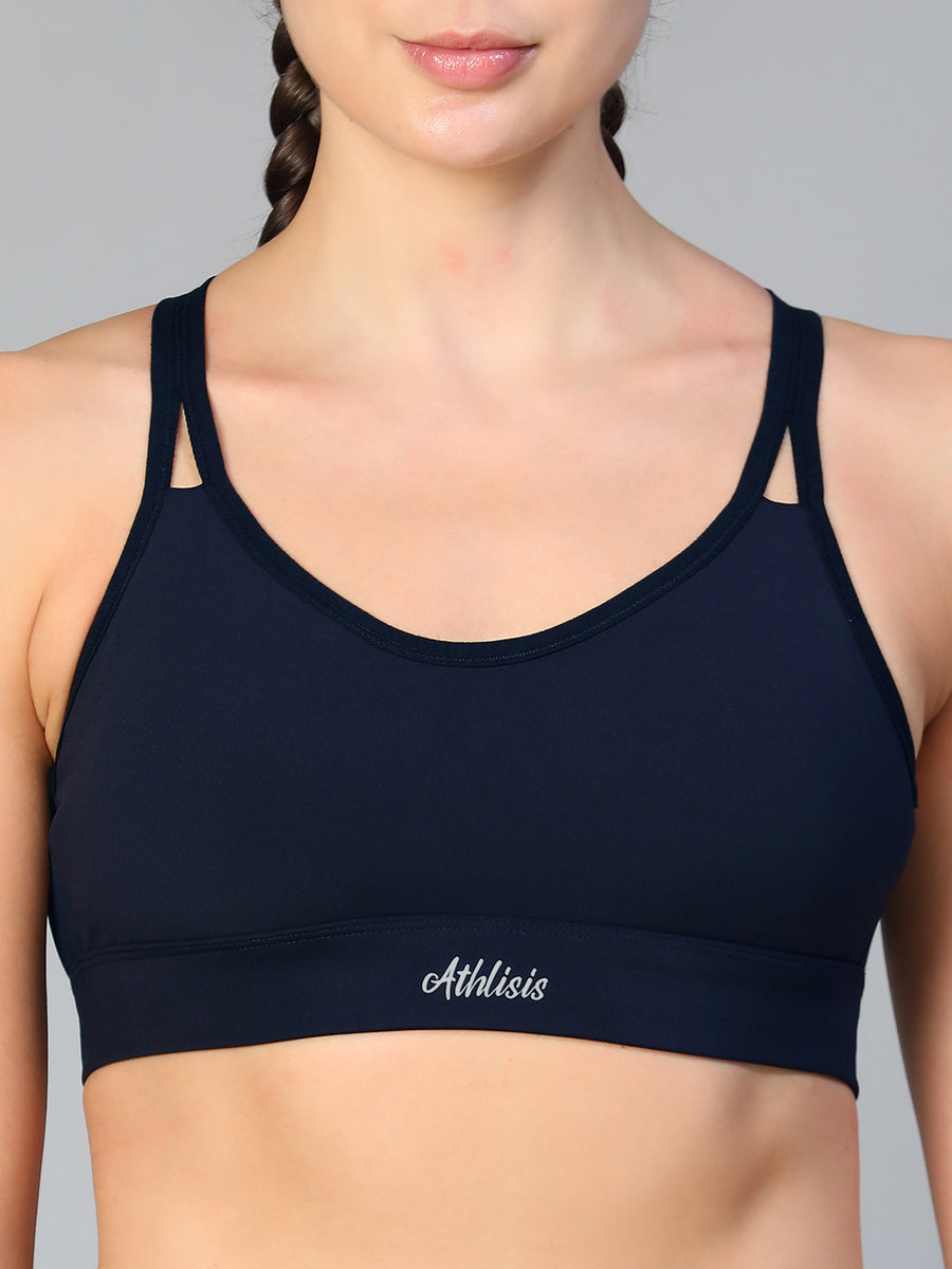 Mesh X-Back Bra Navy