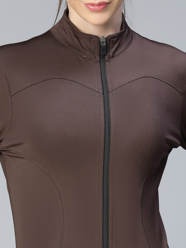 Sculpt Crop Jacket Brown