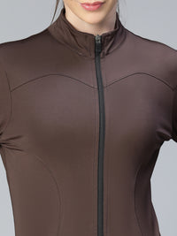 Sculpt Crop Jacket Brown