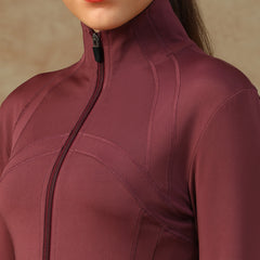 Ergonomic Seam Zip Jacket Maroon