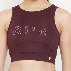 Run Sports Bra Maroon