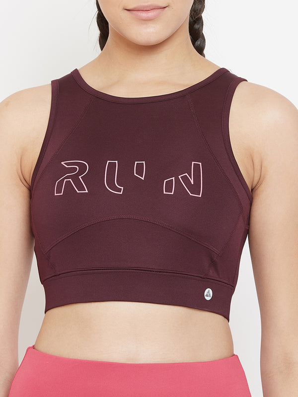 Run Sports Bra Maroon