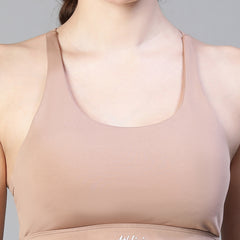 Keyhole X-Back Sports Bra Nude