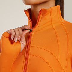 Defined Seam Zip Jacket Orange