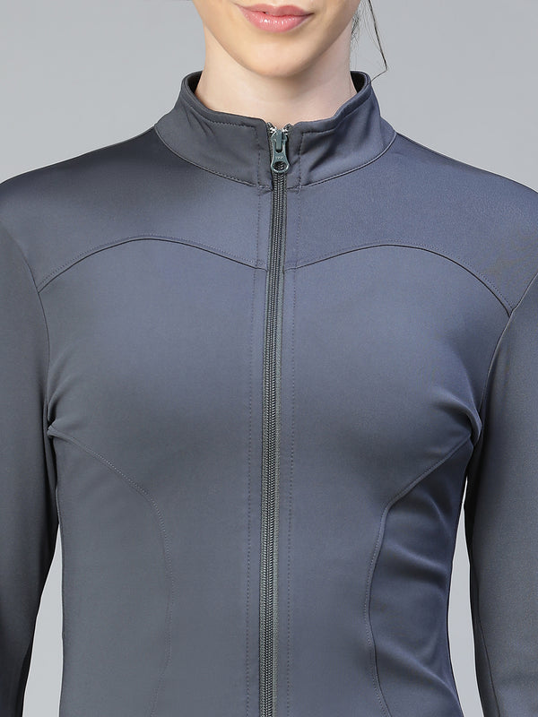 Sculpt Crop Jacket Gray