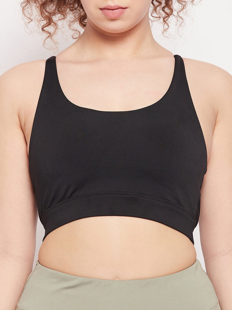 Keyhole X-Back Sports Bra Black