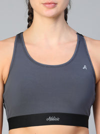 Ruched Sports Bra Gray