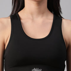 Minimalist Cutout Sports Bra Black