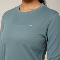 Curved Hem Full Sleeve T-Shirt Grey (Copy)
