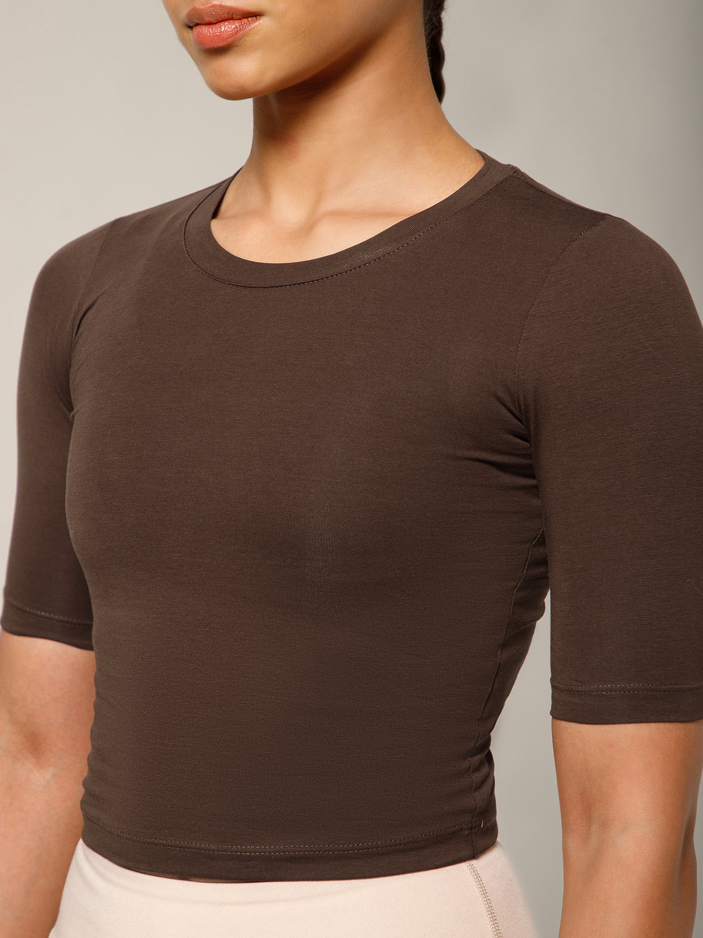 Essential Crop Top Brown