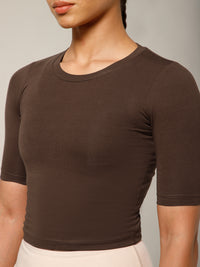 Essential Crop Top Brown
