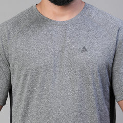 Contrast Side Panel T-Shirt Gray