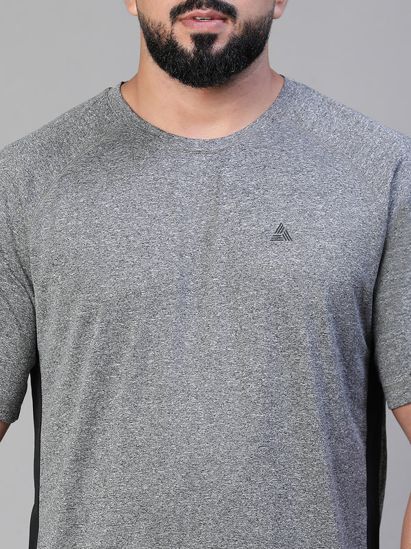 Contrast Side Panel T-Shirt Gray