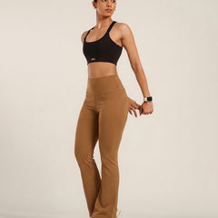 Defined Seam Flare Pant Tan