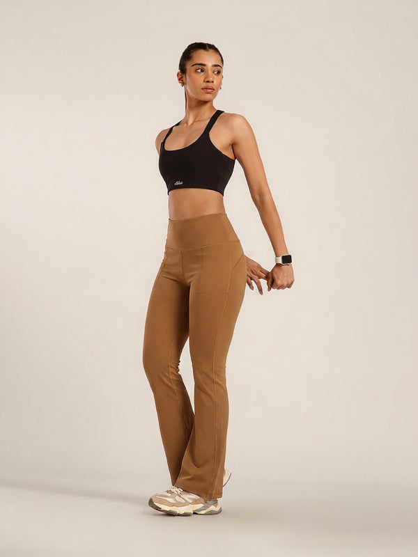 Defined Seam Flare Pant Tan