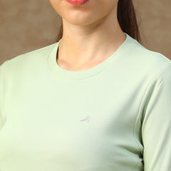 Curved Hem Full Sleeve T-Shirt Olive