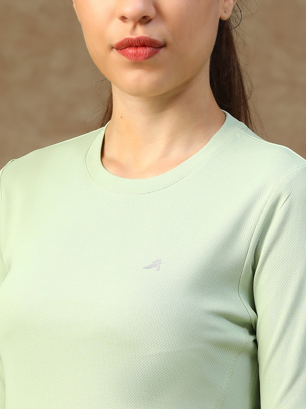 Curved Hem Full Sleeve T-Shirt Olive