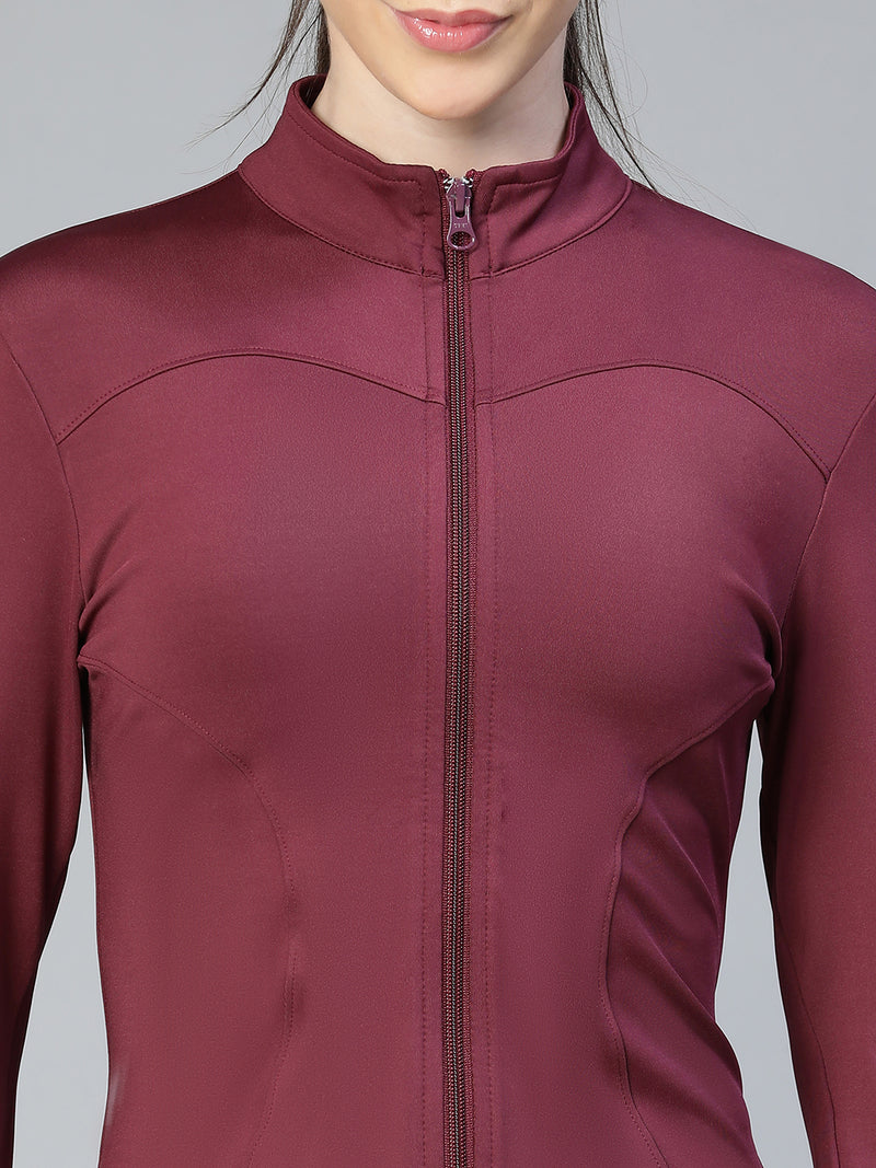 Sculpt Crop Jacket Maroon
