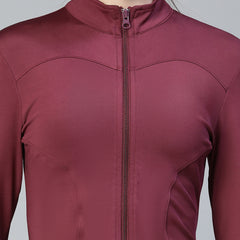Sculpt Crop Jacket Maroon