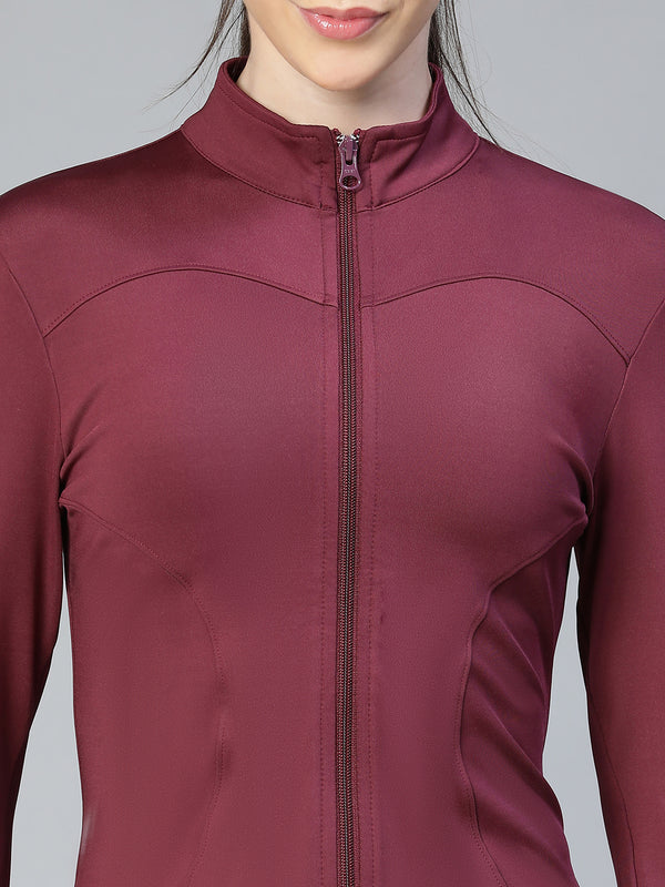 Sculpt Crop Jacket Maroon