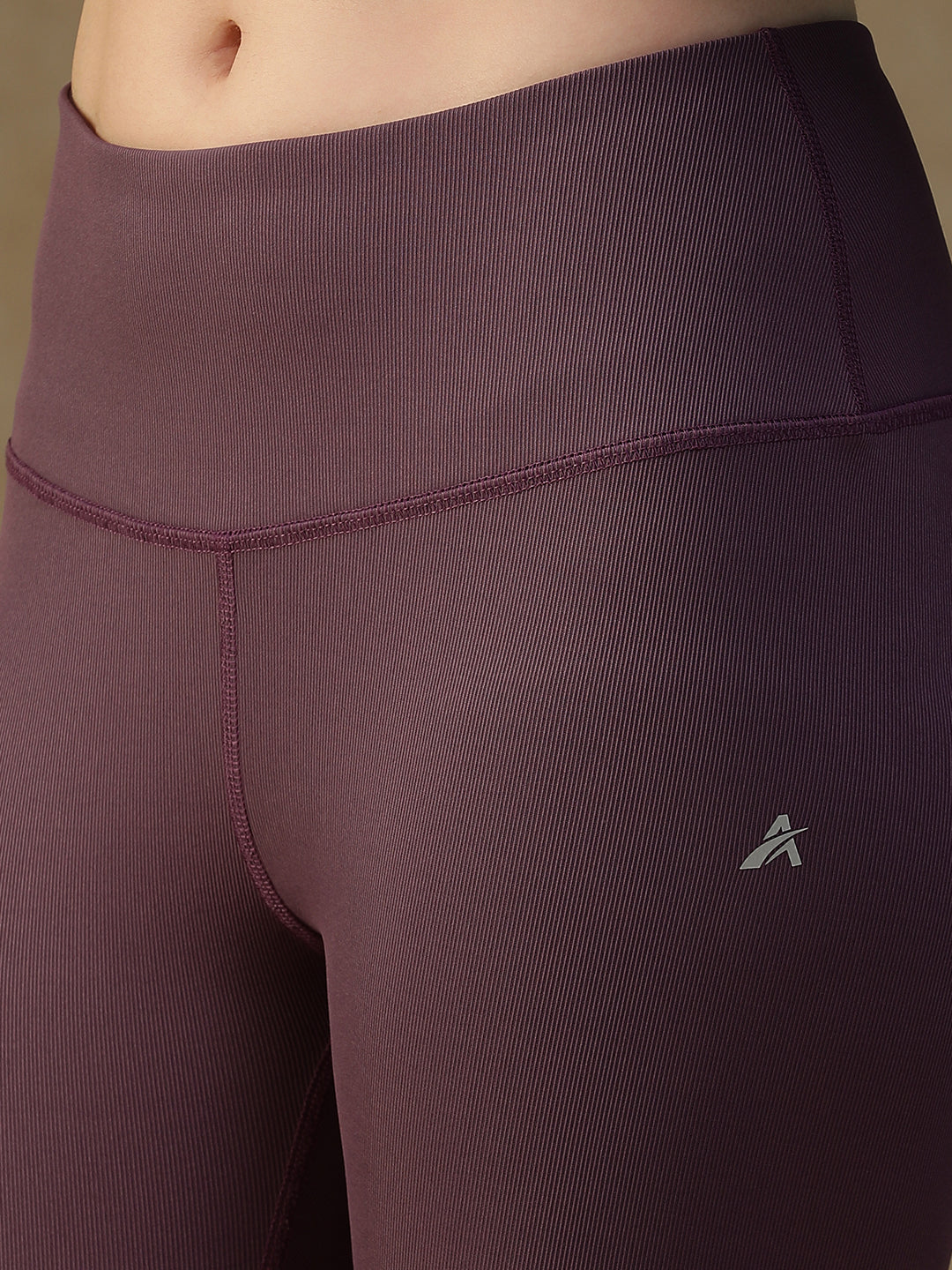 Ribbed High Waist Leggings Purple