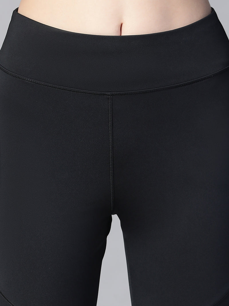 Geometric Mesh Leggings Black
