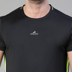 Contrast Side Panel T-Shirt Black
