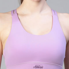 Geometric Strap Sports Bra Lavender