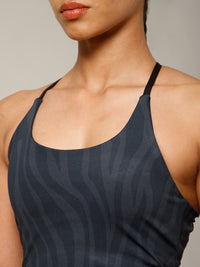 Cross Back Built In Bra Zebra Print